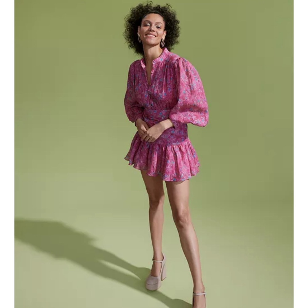 Bardot Womens Nessa Pink Floral Short Daytime Mini Dress NWT